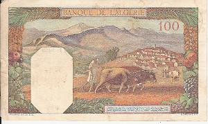 Algerie 1939 - 100 francs - 9 x 15